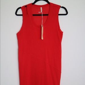 Lanston Sleeveless Sweatshirt Dress (Red)